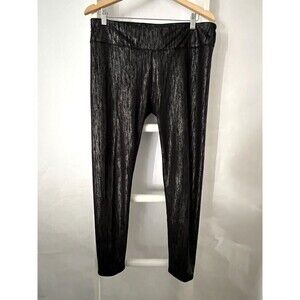 Athletic Pant Womens XL Black & Silver Fabletics Pocket Activewear EUC